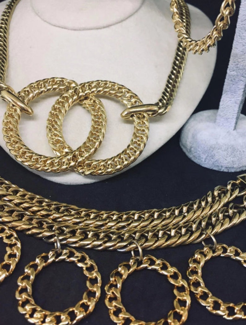 MONET chain Necklace Bracelet Earrings SET Parure