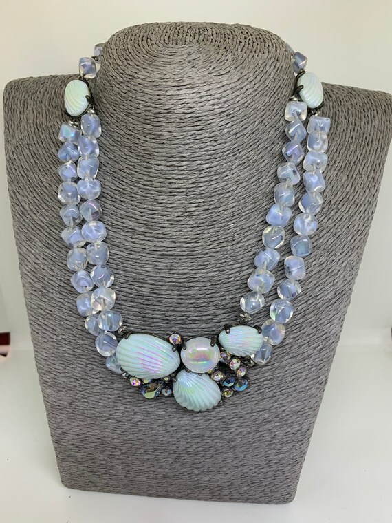Elsa Schiaparelli light blue amazing shell necklac