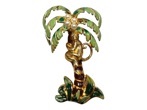 CORO script Monkey climbing on a palm tree 1940 b… - image 1