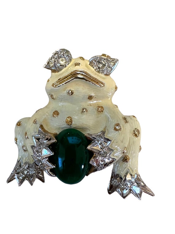 Pierre Cardin amazing enamel frog pin brooch - image 5