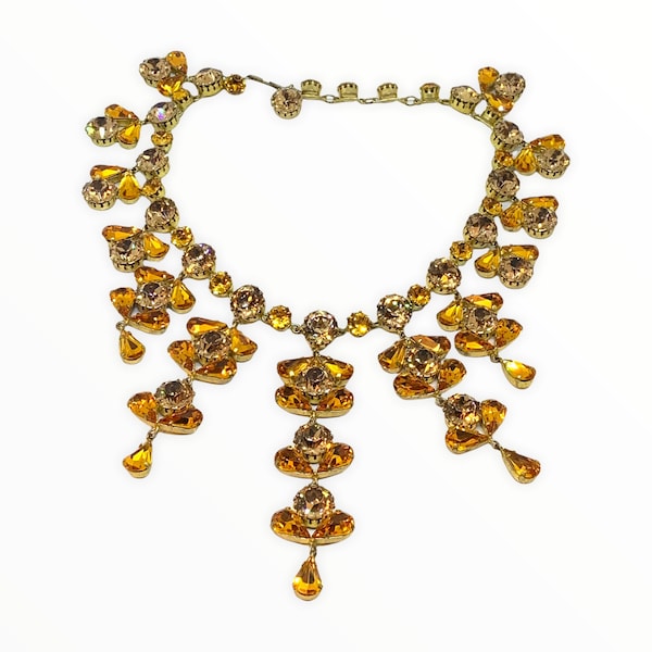 Made in Austria for CIS amazing huge topaz bib necklace