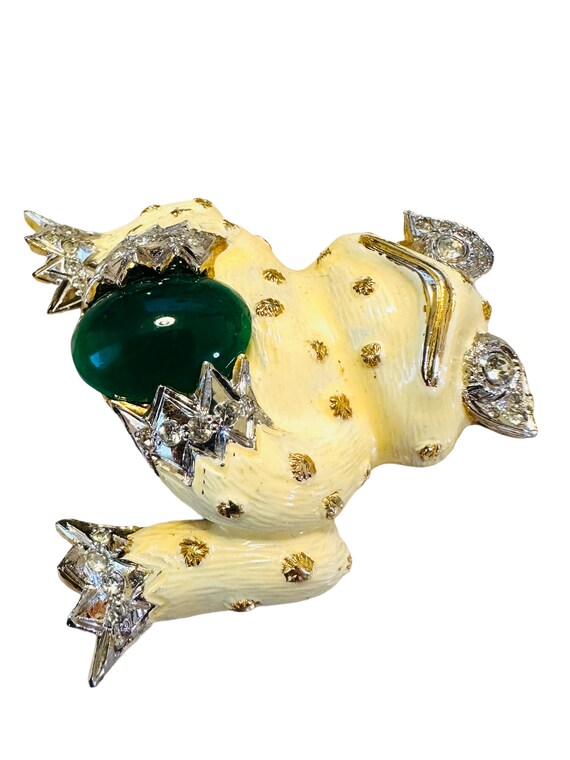 Pierre Cardin amazing enamel frog pin brooch - image 4