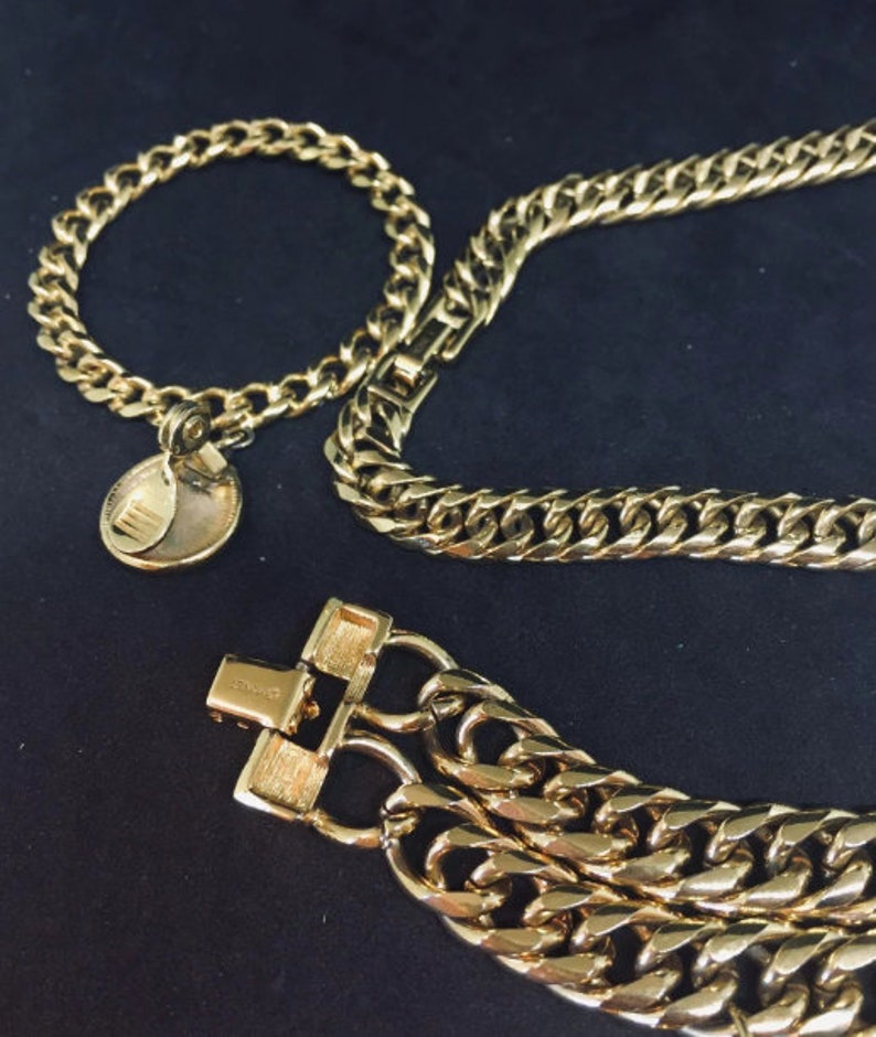 MONET chain Necklace Bracelet Earrings SET Parure