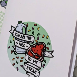 It's Always Sunny in Philadelphia-kaart Milk Steak-ontwerp op mooie kaart met textuur ook verkrijgbaar als kunstprint en sticker