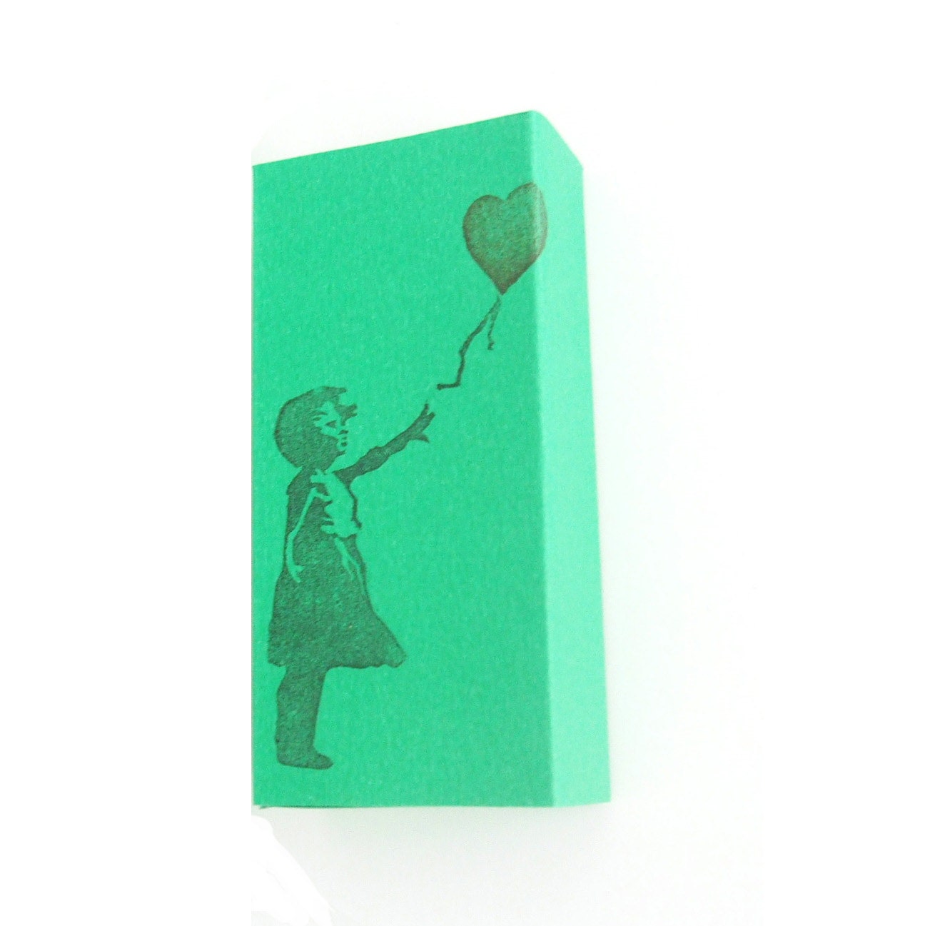 Banksy - Girl with Balloon Hand carved rubber stamp