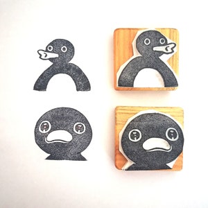 Noot Noot Pingu - 手彫りのゴム製ペンギンスタンプセット - お子様へのギフト