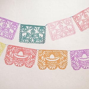 Los Papeles Picados for Dia de los Muertos Day of the Dead Hand carved rubber stamp set image 2