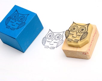 Owl - Hand carved rubber stamp