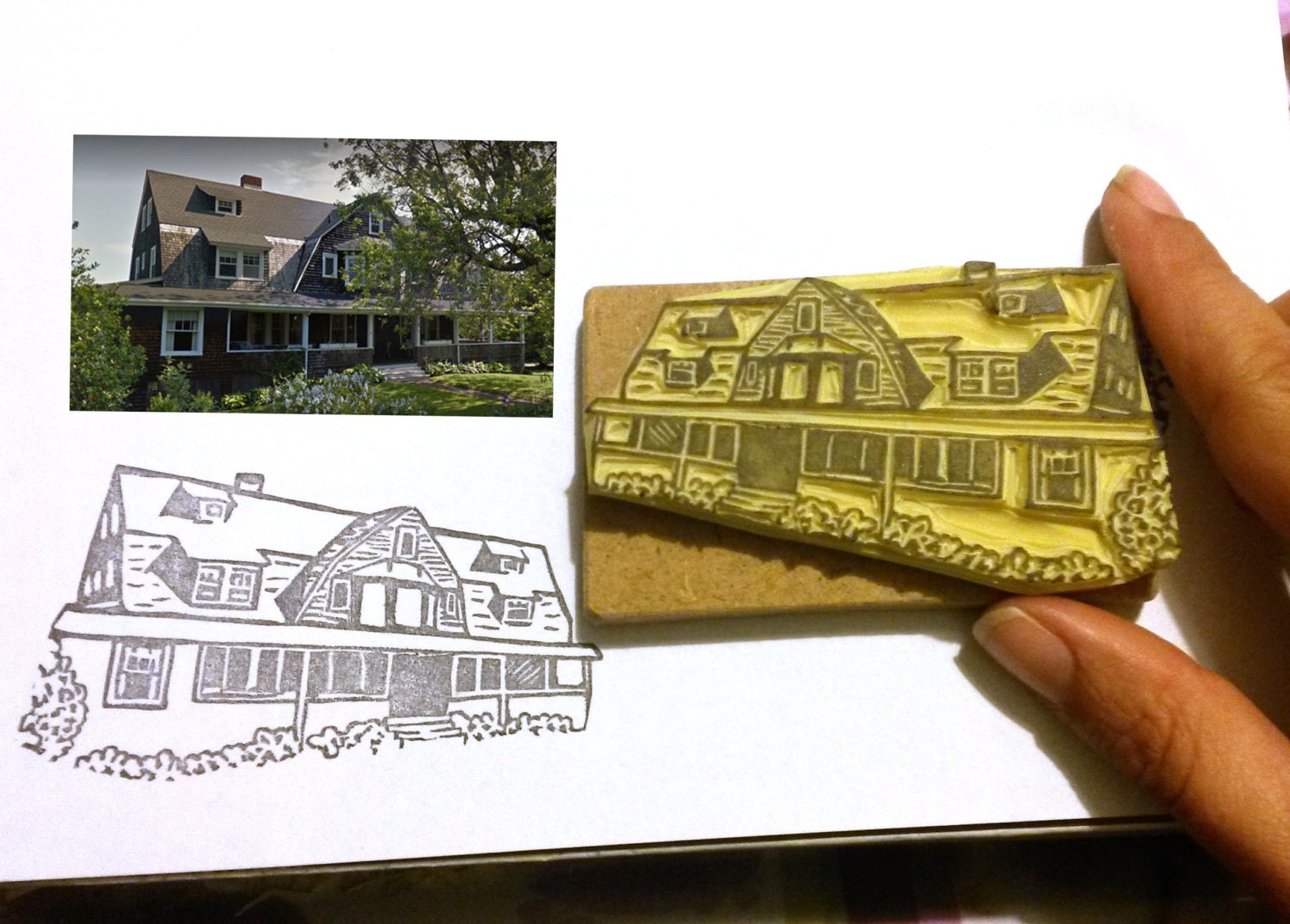 Personalized Hand-Carved Pet Rubber Stamp - Custom Design for Your Beloved Pet