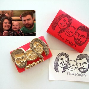Regalo per la famiglia - Timbro di gomma personalizzato intagliato a mano dalla foto - Salva la data