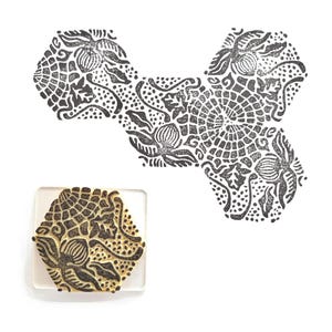 Losas de pavimento de Gaudí en Barcelona - Sello de caucho tallado a mano con bloque acrílico transparente