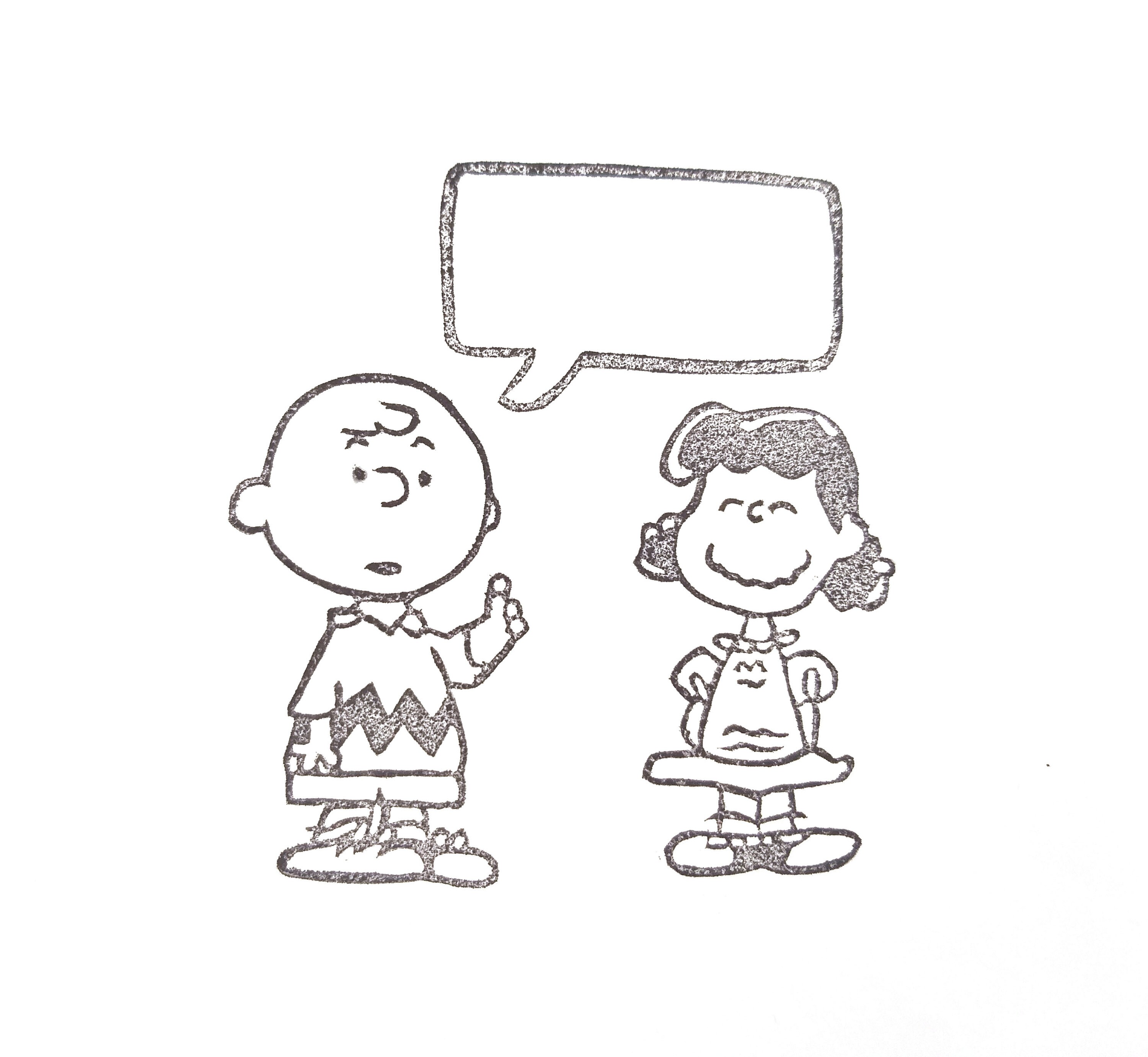 Charlie Brown has something to say Inspired by Peanuts Hand carved rubber stamp set 