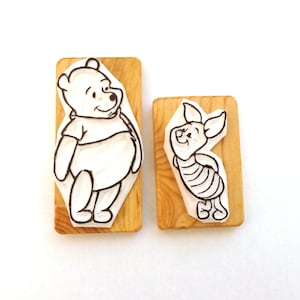 Winnie l'ourson et le porcelet - Jeu d'estampes en caoutchouc sculptées à la main à colorier