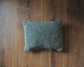 natural wool pillow cover / chunky knit accent pillow / knitted decorative cushion case / brown mini throw pillow