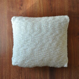 ivory wool chunky knit pillow cover / decorative cushion case / minimalist throw pillow / textured mini pillow sham image 2