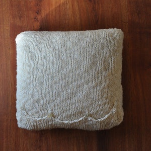 ivory wool chunky knit pillow cover / decorative cushion case / minimalist throw pillow / textured mini pillow sham image 4
