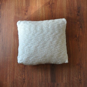 ivory wool chunky knit pillow cover / decorative cushion case / minimalist throw pillow / textured mini pillow sham image 1