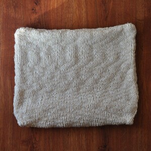 ivory wool chunky knit pillow cover / decorative cushion case / minimalist throw pillow / textured mini pillow sham image 5