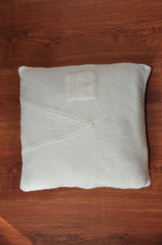 22in ivory knit pillow cover ribbed Cable knit sweater pillow cover ski