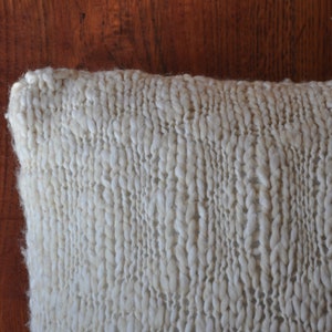 ivory wool chunky knit pillow cover / decorative cushion case / minimalist throw pillow / textured mini pillow sham image 3