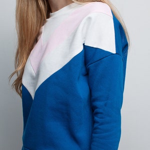 70s roller girl electric blue handmade sweatshirt image 3