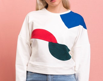 Bauhaus geometric handmade sweatshirt