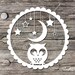 Commercial Use Paper Cutting Template Night Owl Moon and - Etsy