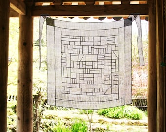 Traditioneller koreanischer Pojagi Lampenschirm / Wandbehang / Raumteiler / Wandbehang - Sonderanfertigungen möglich (Bojagi, Jogakbo Raumdekor)