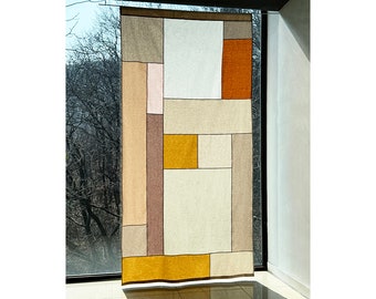 Modernized Bojagi(Pojagi) curtain/ shade/ divider made using traditional Korean patchwork skills. Custom size, color and design available.