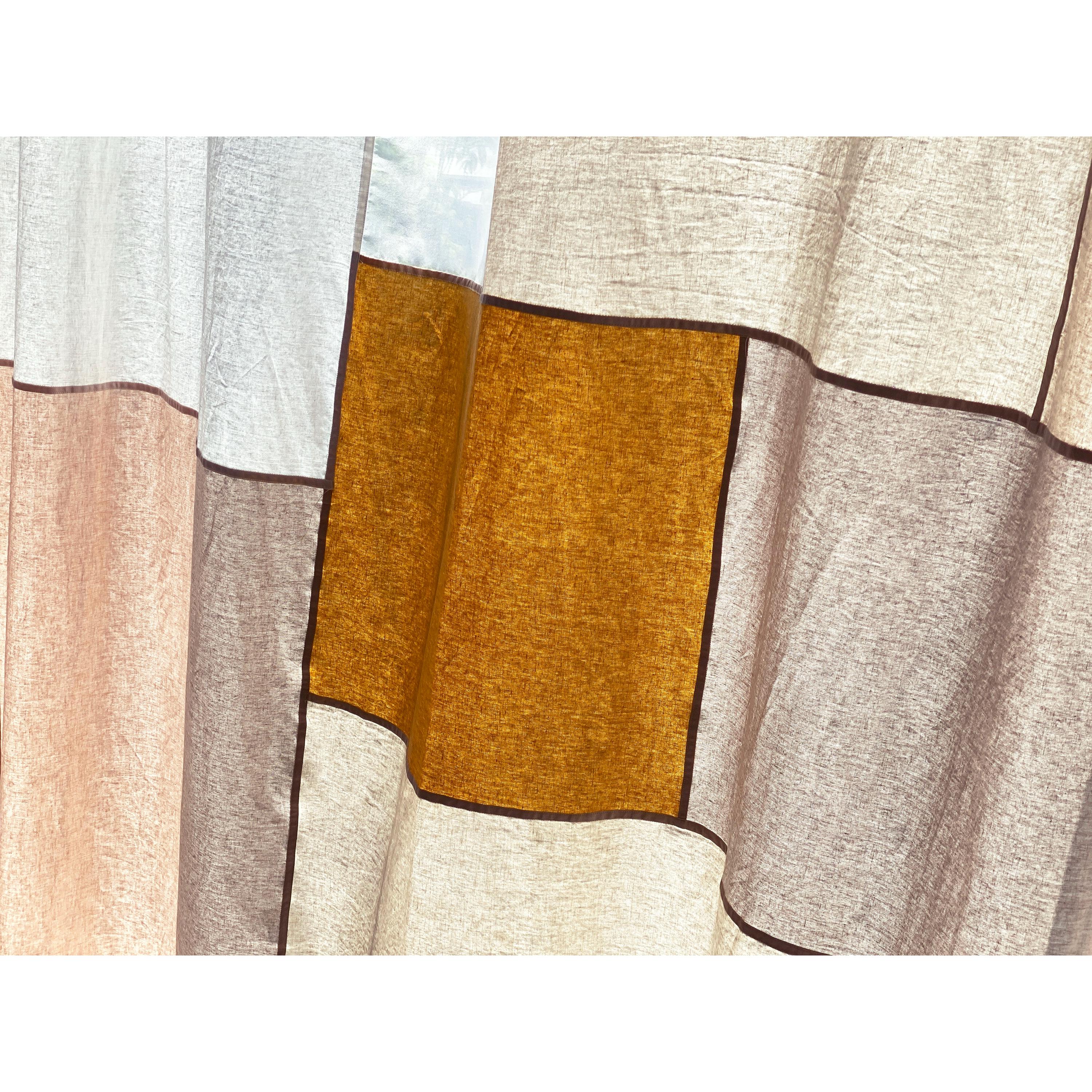 ポジャギパッチワークカーテン：リネンコットン、韓国の本物の技術