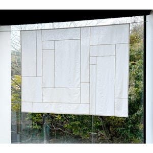 Modernized Bojagi(Pojagi) curtain/ shade/ divider made using traditional Korean patchwork skills. Custom size, color and design available.
