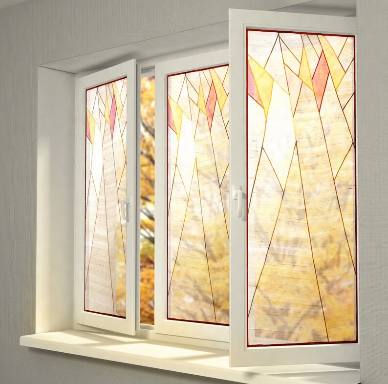 Abstrakte Herbst Baum Design schiere Schatten Fenster