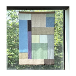 Modernized Bojagi(Pojagi) curtain made using traditional Korean patchwork skills. Custom sizes, colors and pattern designs are available.