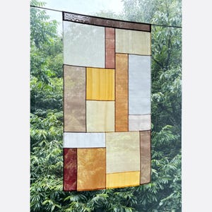 Modernized Bojagi(Pojagi) curtain/ shade/ divider made using traditional Korean patchwork skills. Custom size, color and design available.