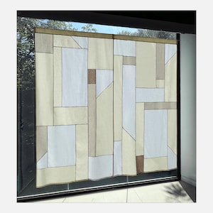 Modernized Bojagi(Pojagi) curtain/ shade/ divider made using traditional Korean patchwork skills. Custom size, color and design available.