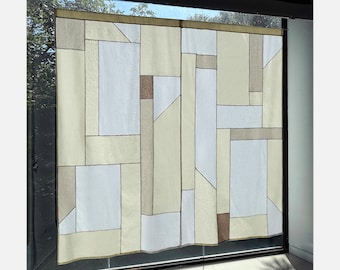 Pojagi Patchwork Curtain: LinenCotton, Korean Authentic Skills, Customizable Size/Color/Pattern