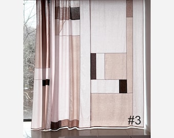 リネンのポジャギカーテン：韓国のパッチワークのれん - Etsy 日本