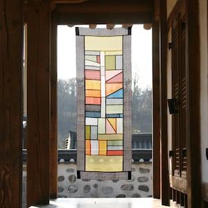 Modernized Korean traditional Pojagi curtain/ shade/ wall hanging/ tapestry - Custom made available (Bojagi, Jogakbo space decor))