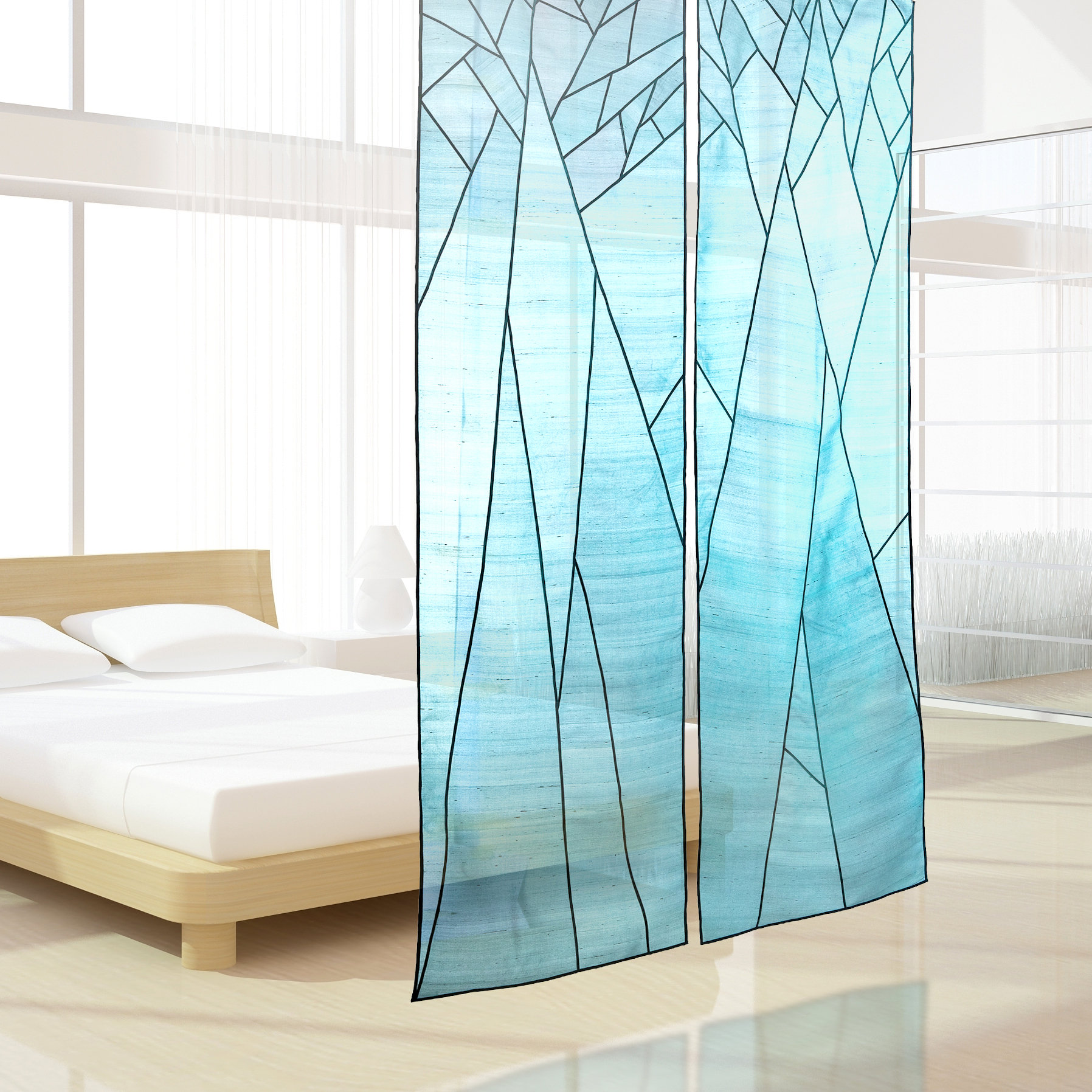 Pojagi Patchwork Divider/shade: Traditional Sheer Silk, Korean