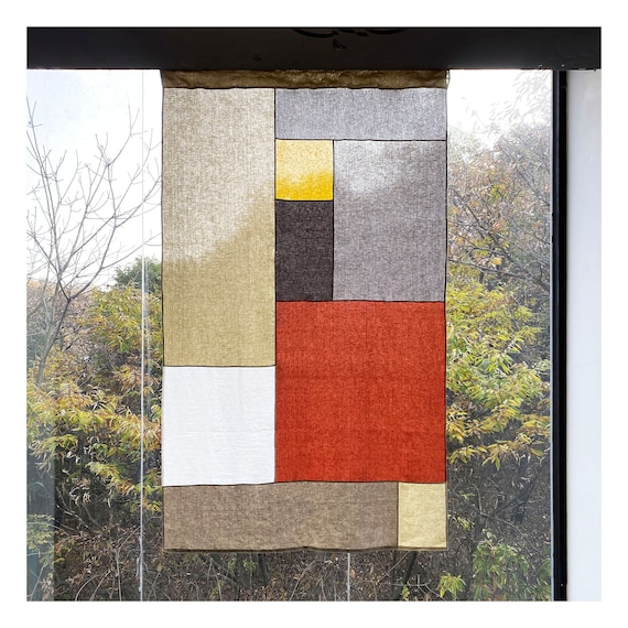 ポジャギパッチワークカーテン/シェード：リネンコットン、韓国の本物