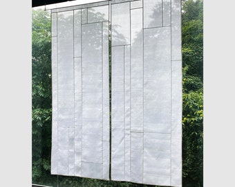 Pojagi Patchwork Curtain/Shade: Traditional Sheer Silk, Korean Authentic Skills, Customizable Size/Color/Pattern