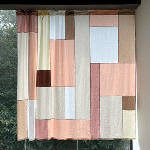 Modernized Bojagi(Pojagi) curtain/ shade/ divider made using traditional Korean patchwork skills. Custom size, color and design available.