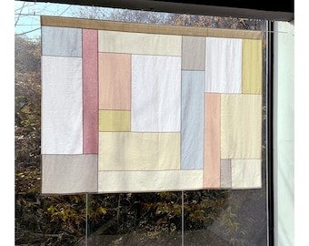 リネンのポジャギカーテン：韓国のパッチワークのれん - Etsy 日本