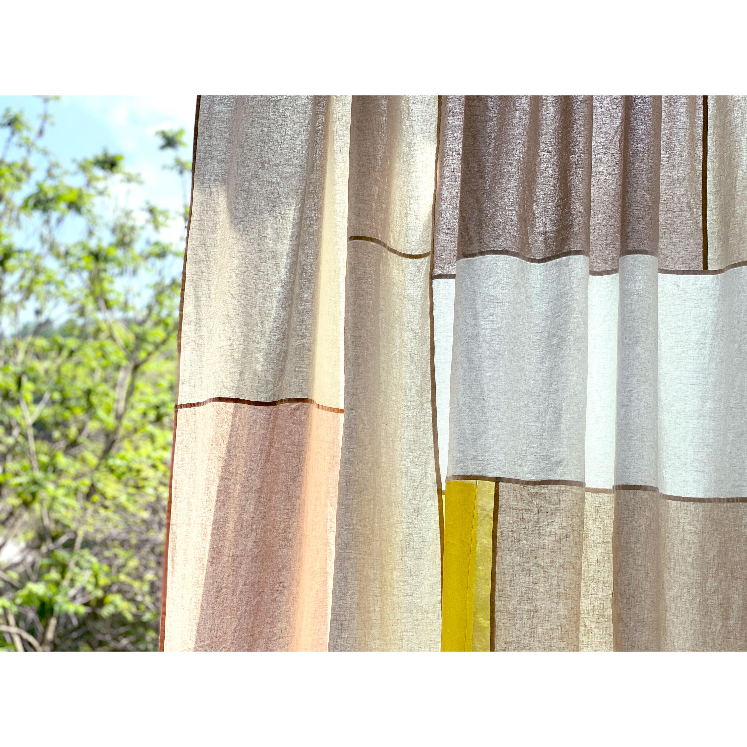 ポジャギパッチワークカーテン：リネンコットン、韓国の本物の技術