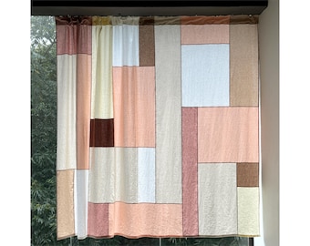 韓国のポジャギリネンカーテンパネル：手縫いのポジャギルーム