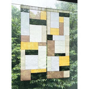Modernized Bojagi(Pojagi) curtain/ shade/ divider made using traditional Korean patchwork skills. Custom size, color and design available.