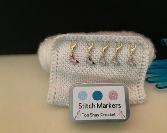 Stitch Makers 5 Handmade Too Shay Crochet Unicorn Stitch Makers with Tin