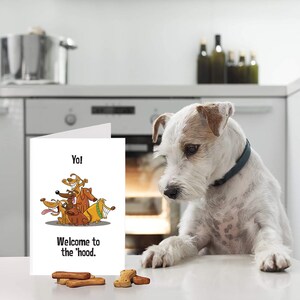 Printable Funny Card for Furry Friends, Dogs, Pet, New, Funny, Friendship, Neighborhood, New, Welcome, 5x7 or 8.5x5.5 Card, Instant Download