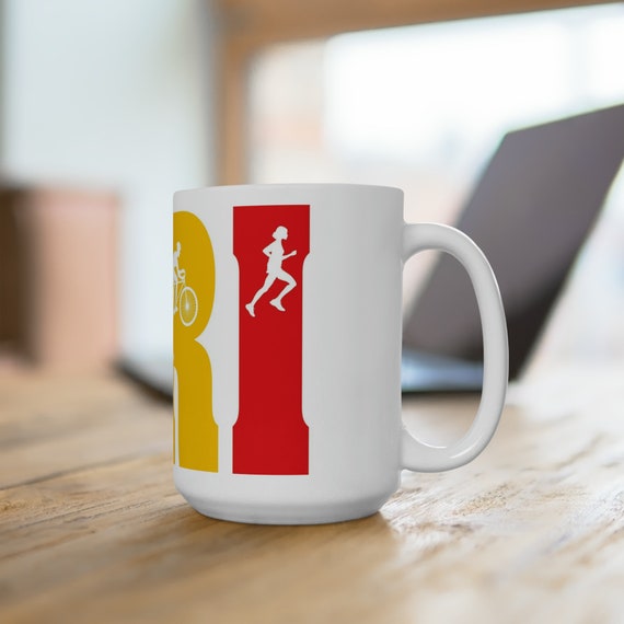 Triathlon T-shirt, Triathlete, Ironman, Ceramic Mug 15oz, Show Support for  the Sport With This Colorful Tri Coffee Cup, Swim, Bike, Run - Etsy