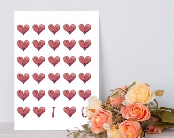 Printable Valentines Day Card for Wife, Husband, Girlfriend, Boyfriend, Romantic Valentine Anniversary Card, 5x7 or 8.5x5.5 Instant Download